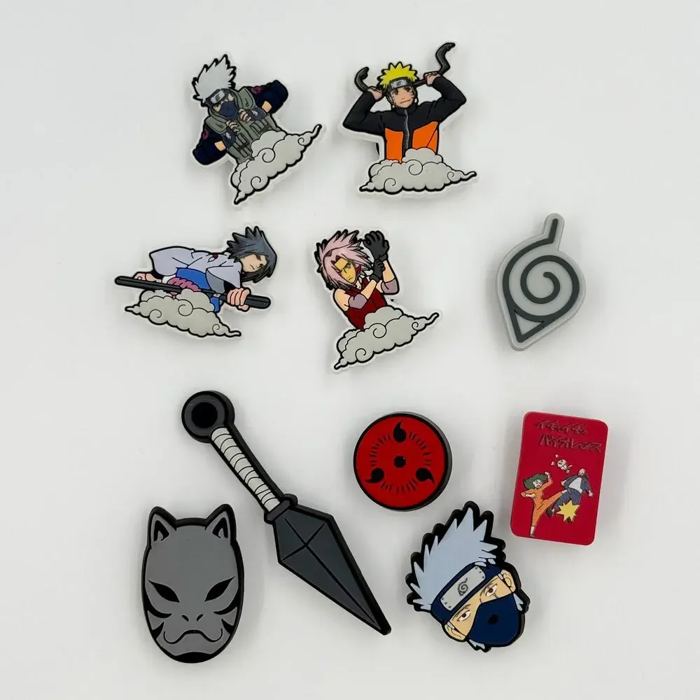 Crocs x Naruto Shippuden Kakashi Clogs M9 W11 Green Blue Jibbitz Charms Anime